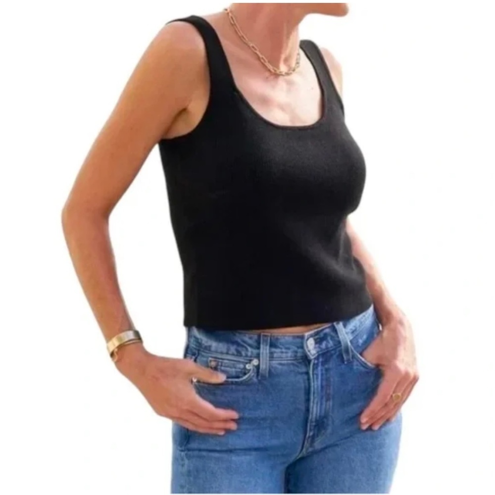 AYR The Daybed Ribbed Knit tank in black